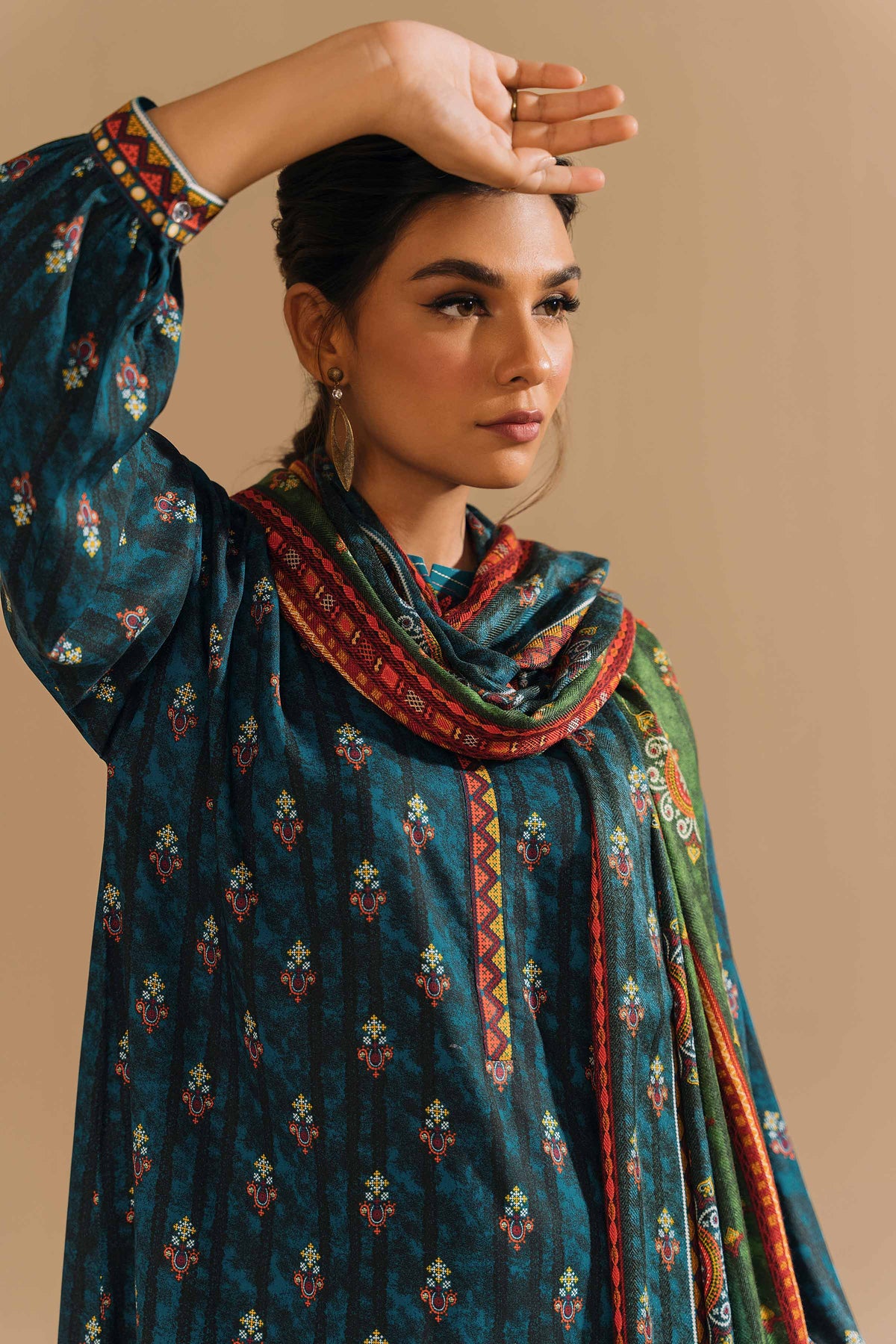 Nishat Winter Unstiched Khaddar 3 Piece - Printed Suit - 42303170-R
