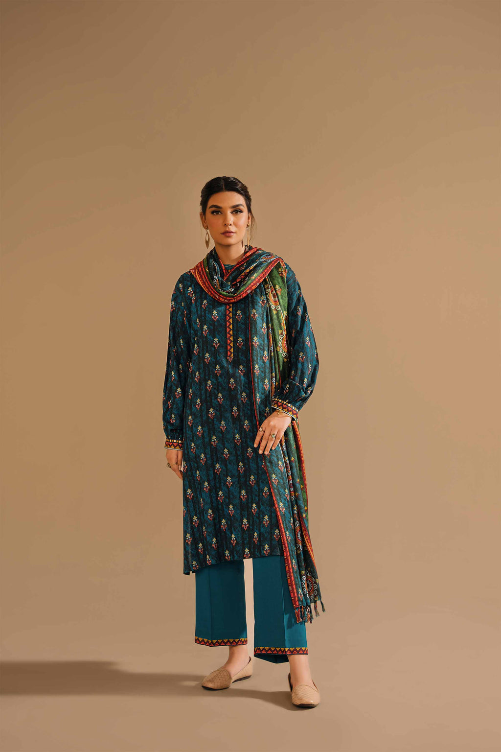 Nishat Winter Unstiched Khaddar 3 Piece - Printed Suit - 42303170-R