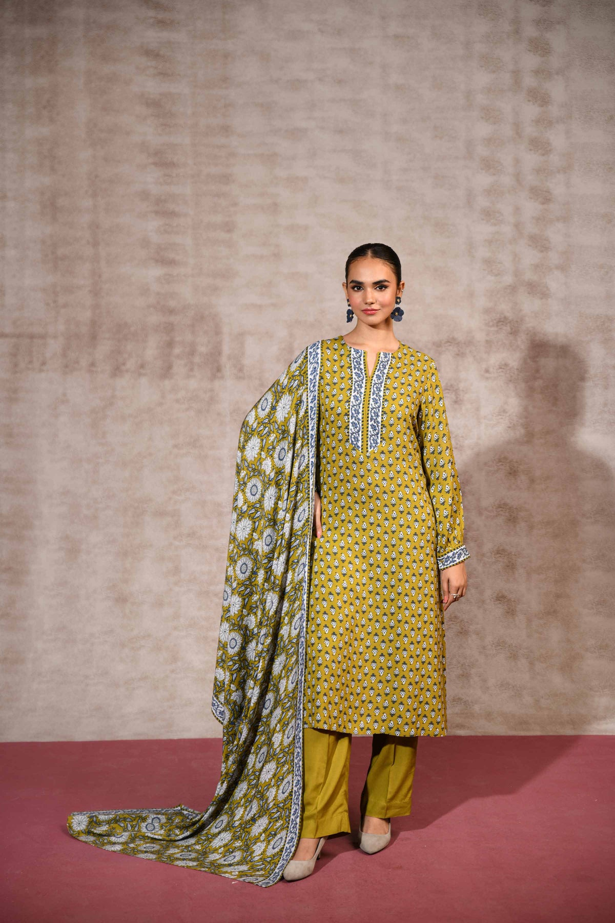 Nishat Winter Unstiched Khaddar 3 Piece - Printed Suit - 42303177-R